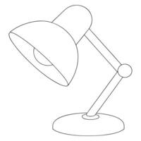 Simple Line Art Illustration of an Adjustable Desk Lamp with a Bulb vector