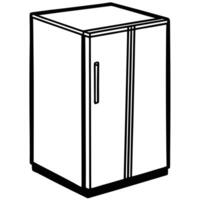 Outline of a Cabinet with Doors and a Handle in Isometric View vector
