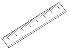 Simple Black and White Illustration of a Ruler with Measurement Markings vector