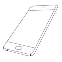 Simple Line Drawing of a Modern Smartphone with a Blank Screen vector