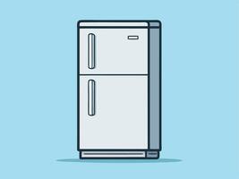 Isolated Two Door Refrigerator Illustration on Light Blue Background vector