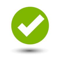 checkmark or confirm green circle icon button vector