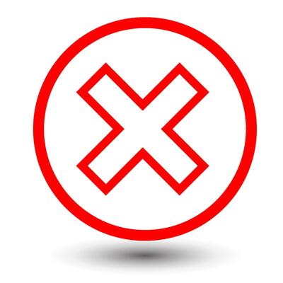 x or deny circle icon button