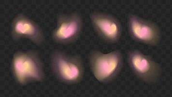 Aura heart element. Y2k yellow and pink gradient blur with watercolor mesh color gradation. Neon halo for valentine. Minimal blend figure with holographic ombre brush and liquid effect vector