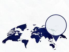Micronesia detailed map highlighted on blue rounded World Map. vector