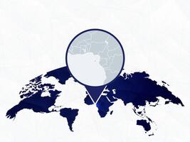 Sao Tome and Principe detailed map highlighted on blue rounded World Map. vector
