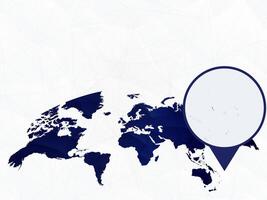 Kiribati detailed map highlighted on blue rounded World Map. vector