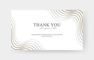Thank card with a wave pattern vector