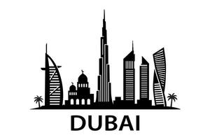 Modern Dubai skyline with skyscrapers and iconic architecture vector