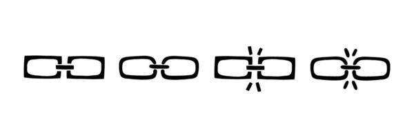 Break chain link weak icon set vector
