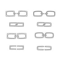 Doodle url unlink icon set vector