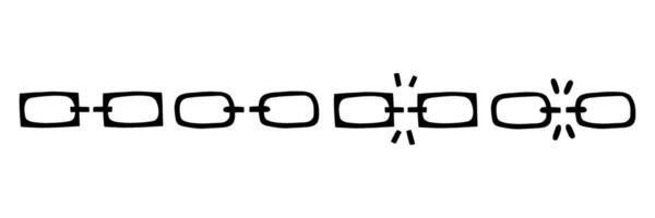 Break chain link icon simple set vector