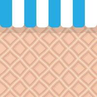 Waffle cone texture with alternating colored flags hanging in front vector