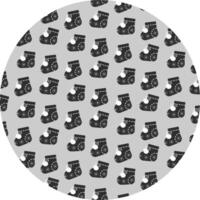 Hand drawn Booties with buboes and Snowflakes decor Seamless Pattern on Round Backdrop Seasonal fond. Isolated illustration Nest Party Thematic cards Backdrop Wrapping or promo banner, leaflets vector