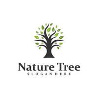 Tree logo design concept . Oak Tree Logo Design Template. vector