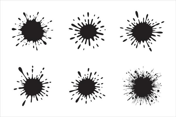 Ink Splatter Art Elements Collection for Creative Projects and Design Purposes