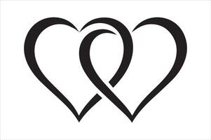 Two Hearts Intertwined Symbolizing Love Affection Romance Partnership Commitment Connection Togetherness Bonding Unity vector