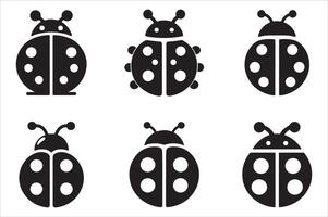 Diverse Array of Charming Ladybugs Simple Insect Art Graphics vector
