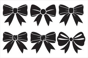 Various Types Of Beautiful Bows for Decorations and Presentations Free vector