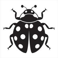 Black and White Ladybug Image With Round Spots Graphic Design vector