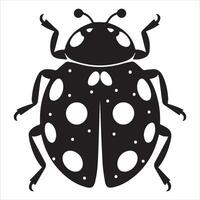 Charming Ladybug Silhouette A Captivating Insect Illustration for Design and Art vector