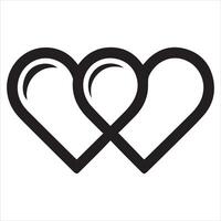 Intertwined Hearts Symbolizing Love Affection and Connection Design Concept vector