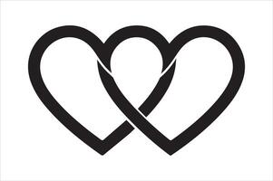 Artistic Representation of Intertwined Hearts Symbolizing Love and Lasting Connection vector