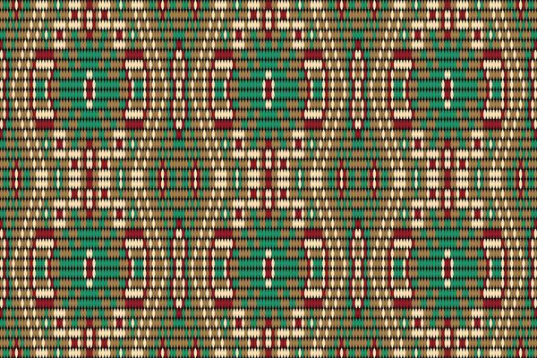 Knitted seamless pattern on blue background