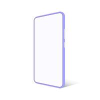 Smartphone perspective mockup with blank screen on isolated background. vector