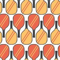 Pickleball paddle colorful pattern on white background. vector