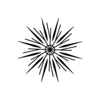 Abstract Black Starburst Sunburst Rays Geometric Design vector