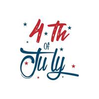 Patriotic 4th of July Design Stars, Stripes, and Script vector