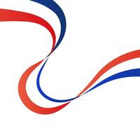 Abstract Red, White, and Blue Wavy Ribbon Design Background vector