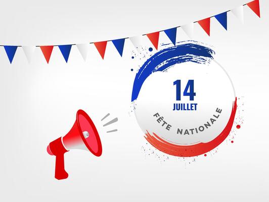 Frances Bastille Day 14 Juillet Fte Nationale Celebration Announcement