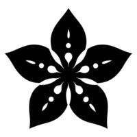 A black and white flower with dots on it vector