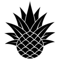 Striking Black and White Silhouette of a Pineapple, Tropical Fruit Icon, Bold Graphic Design Element, Summer Mood, Isolated on White Background vector