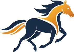 Dynamic abstract running horse logo design vector