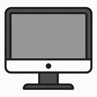 Modern flat icon of computer monitor vector