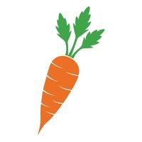 Simple orange carrot illustration with green leaves vector