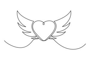 Minimal outline of heart shape vector
