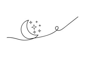 Abstract moon figure in line vector