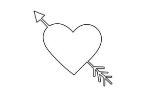 Continuous line romantic symbol vector