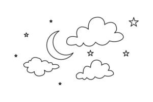 Artistic moon icon in line form vector