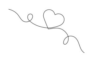 Minimal heart icon with one stroke vector