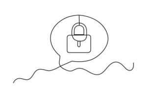 Abstract lock in line style vector