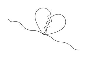 Thin line heart symbol drawing vector