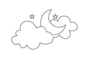 Smooth crescent moon shape vector