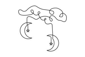 Sleek outline of moon form vector