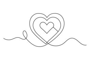 Outline of heart in simple line vector