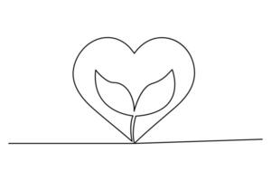 Continuous heart shape drawing vector